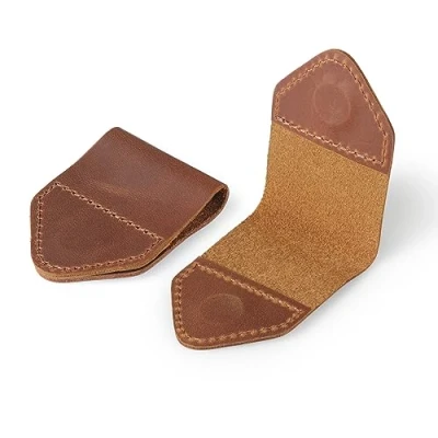 Afbeelding van Londo Echt lederen handgemaakte bladwijzer (set van 2) (camel, magnetisch)