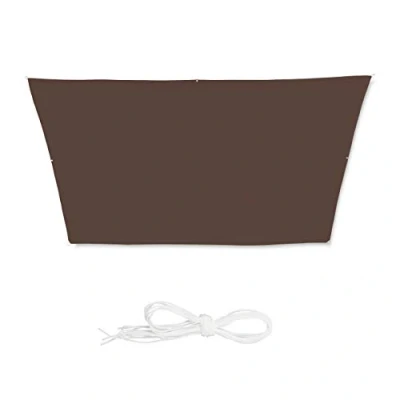 Afbeelding van Relaxdays schaduwdoek trapezium bruin zonnebescherming waterafstotend zonnezeil 3 x 5,5 4 m