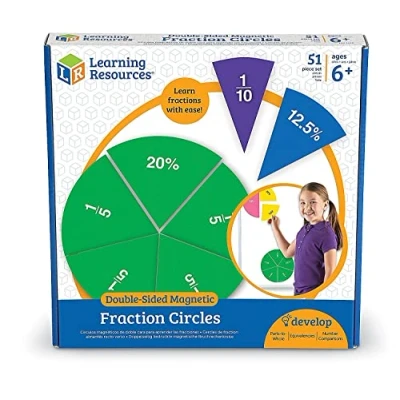 Afbeelding van Learning Resources Double Zijdig Magneetisch Fractie Cirkels 51 Stuk Set