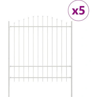 Afbeelding van vidaXL Tuinhek met Hoepel Top Wit 8,5x1,75 m Staal