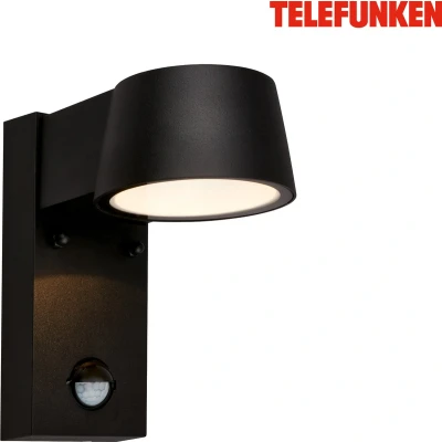 Afbeelding van TELEFUNKEN LED Wandlamp 323105TF Bewegingssensor Schemersensor 7,5 watt 30 seconden lichtduur 16,5 x 9,5 15,5 cm Zwart