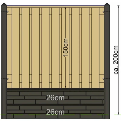 Afbeelding van Berton paal Geul wit/grijs eindmodel 280 cm Tuindeco