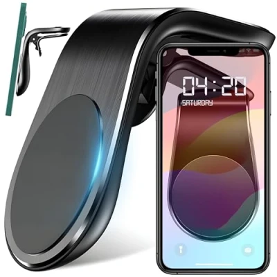 Afbeelding van Retoo Magnetische Telefoonhouder voor de Auto Autotelefoonhouder Sterke Magneten Universele Mobiele Telefoon Mount Haak Houder Smartphone GPS Autohouder Zwart