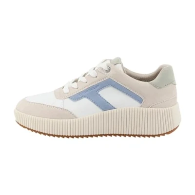 Afbeelding van TOM Tailor Sneakers laag, Dames, Maat: 38, Sand/white Imitatieleer/ textiel