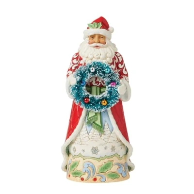 Afbeelding van Heartwood Creek door Jim Shore Santa met sisalkrans beeldje