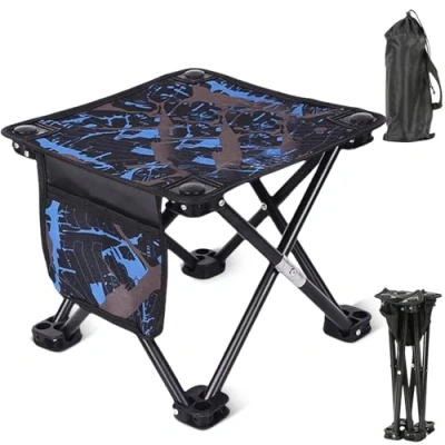 Afbeelding van opvouwbare kruk, draagbaar, lichte mini klapkruk, campingkruk, ultralichte kleine viskruk, outdoor kruk voor camping, outdoor, concerten, vissen, wandelen