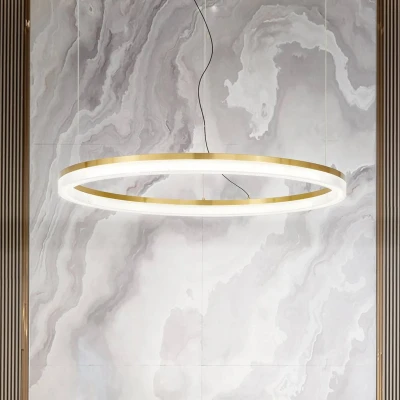 Afbeelding van Ideallux Ideal Lux LED hanglamp Kroon Ø 80 cm, messingkleurig metaal