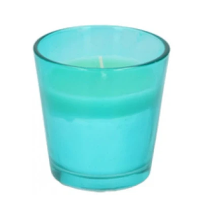 Afbeelding van Citronella kaars in glazen pot Blauw