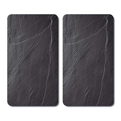 Afbeelding van Kesper 3652313 Glazen Multi Snijplank, 2 Pack, Leisteen, Afmetingen: 52 X 30 0,8 Cm, Zwart