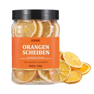 Afbeelding van ULTHMOK Premium Gedroogde Sinaasappelschijfjes 142g 100% natuurlijk en zonder toevoegingen, geen toegevoegde suiker Ideaal voor kruidenthee