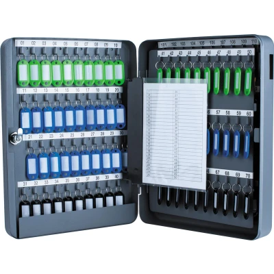 Afbeelding van Sleutelkast, Voor 140 Sleutelhangers, Ft 8 X 28 37 Cm, Donkergrijs Sleutelkastje