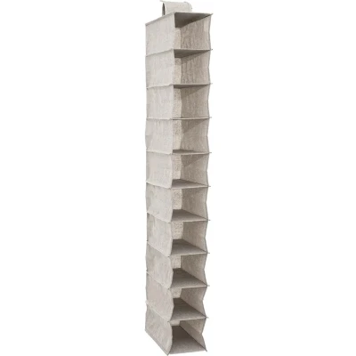 Afbeelding van 5Five kast organiser hangend 10 vakken 30 x 15 120 cm beige Opbergmanden