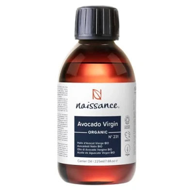 Afbeelding van Naissance Avocado Olie BIO (No.231) 225ml Natuurlijk, Gecertificeerd, Voedend Voor Haar, Gezicht, Huid en Nagels