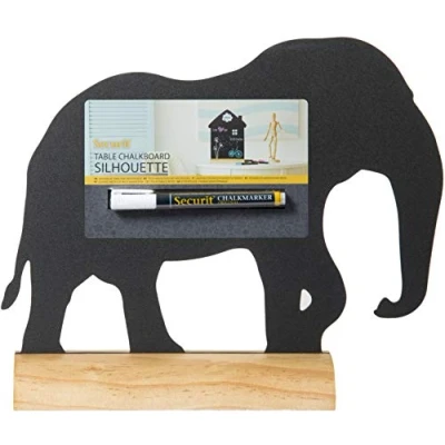 Afbeelding van Tafelkrijtbord Securit, Olifant, hout, incl. 1 krijtstift dun wit