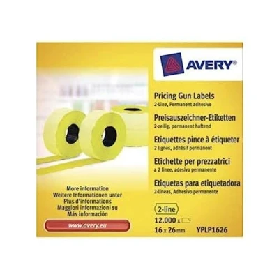Afbeelding van Avery Prijstang etiketten geel, permanent klevend YPLP1626