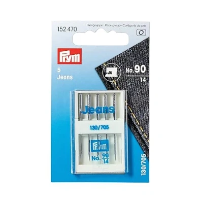 Afbeelding van Prym 152470 naaimachinenaalden Jeans, 130/705, 90, metaal, zilverkleurig, No