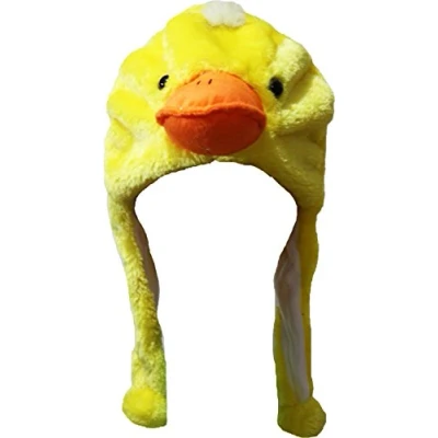 Afbeelding van Petitebelle Dierenkostuum eend zachte warme muts unisex kleding vrije maat één geel
