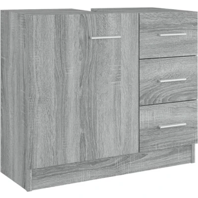 Afbeelding van vidaXL Wastafelkast 63x30x54 cm bewerkt hout grijs sonoma eikenkleurig