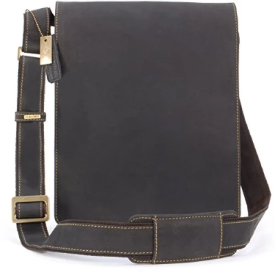 Afbeelding van Visconti Big Organiser Messenger/Koerierstas Bag Echt Leer Slijtvast/Schouder/Cross Body/Business/Kantoor/Werk/Vrije Tijd 18410 JASPER Olie Bruin