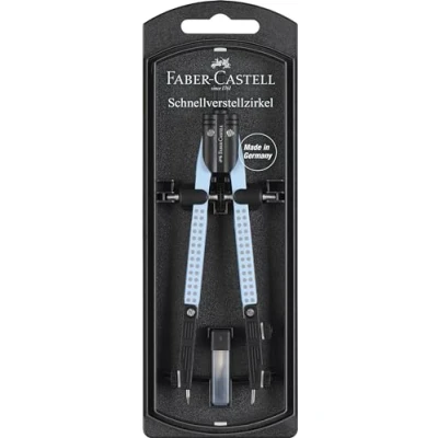 Afbeelding van Faber Castell 574454 snelverstelpasser Grip sky blue met afknikbare dijen, incl. reserveonderdelen en passervullingen