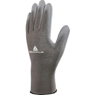 Afbeelding van Delta Plus DPVE702PG06 polyester fijne gebreide handschoen, handpalm PU, grijs, 06, 120 stuks