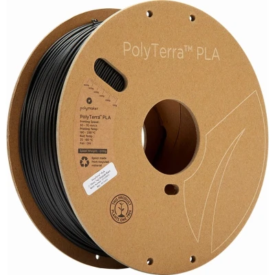 Afbeelding van Polymaker PA04007 Charcoal Black Filament PLA mat Gering kunststofgehalte 1.75 mm 3000 g Zwart (mat) PolyTerra™ 1 stuk(s)