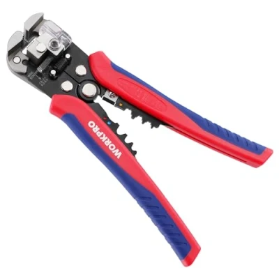 Afbeelding van WORKPRO Afstriptang, 200 mm, automatisch, 3 in 1 strippen, krimpen en snijden, krimptang, draadsnijder, multifunctioneel striptang voor kabels van AWG 24 10 (0,2 6,0 mm²)