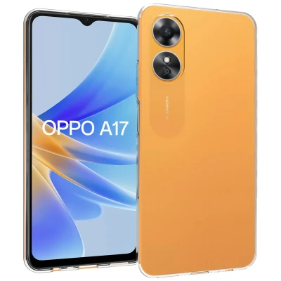 Afbeelding van Oppo A17 Hoesje Siliconen en TPU (zacht) Accezz Softcase/Backcover Transparant Telefoonhoesje