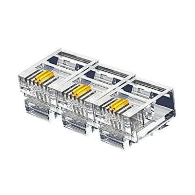 Afbeelding van VIVOCH 100 stuks RJ11 6P2C telefoonaansluitingen, telefoon modulaire stekkers
