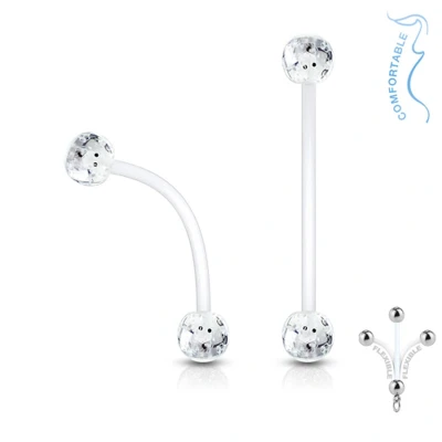 Afbeelding van Piercing glitter balletje wit