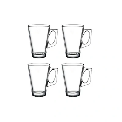 Afbeelding van Pasabahce 55201 Theeglas met handvat Vela voor thee, latte macchiato, Ierse koffie, punch, glühwein, warme chocolademelk, set van 4