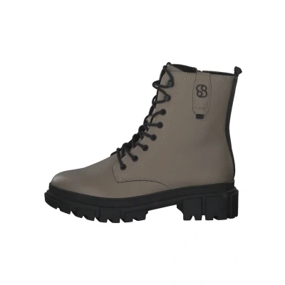 Afbeelding van s. Oliver dames veterboots beige/taupe Maat: 40