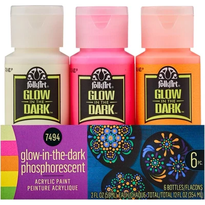 Afbeelding van Folk Art Glow In The Dark set 6 flac