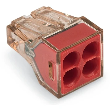 Afbeelding van Wago lasklem 4 voudig 4mm2 transparant rood 773 604