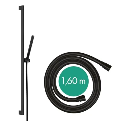 Afbeelding van hansgrohe pulsify s doucheset 100 1jet ecosmart met glijstang 90 cm mat zwart 24382670