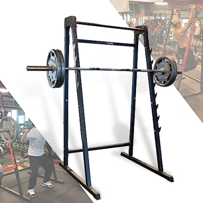 Afbeelding van ZERRO Squat Rack Multifunctionele lange halterstandaard kniebuigstandaard met 8 traps haaklijst tot 160 kg halterhouder 110x115x196cm