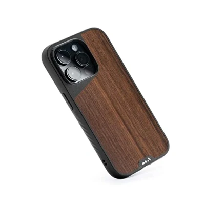Afbeelding van Mous Case voor iPhone 14 Pro Walnoot Limitless 5.0 Compatibel met MagSafe Hoesje Schokbestendig