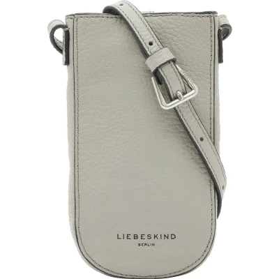Afbeelding van LIEBESKIND BERLIN Leren Schoudertas mobiele telefoon Heavy Pebble Naomi Mobile Pouch Titan Grijs