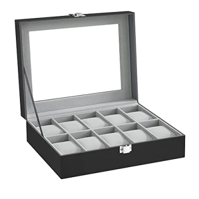 Afbeelding van Songmics Horlogedoos 10 Stuks Horlogekoffer Horloge Opbergen Opbergbox