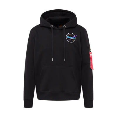Afbeelding van Alpha Industries DARK SIDE Hoodie, Heren, Maat: Small, Black neon purple