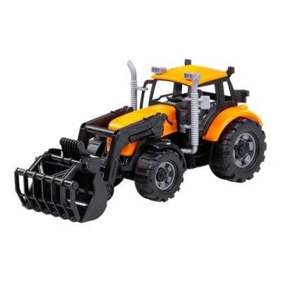 Afbeelding van Cavallino Toys Tractor met Lader Geel, Schaal 1:32
