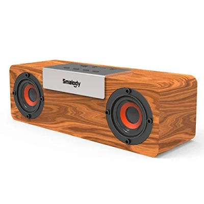 Afbeelding van Smalody Houten Bluetooth Luidspreker Soundbox draadloze draagbare Stereo Mini Outdoor Desk Woonkamer met FM radio, USB en TF kaartsleuf