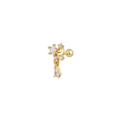 Afbeelding van Piercing maan en ster Sparkle collectie Goud Koper