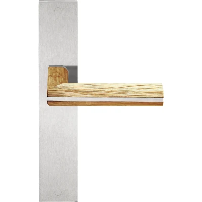 Afbeelding van Formani Deurkruk Piet Boon TWO PBL22P236SFC op schild blind mat RVS/eikenhout