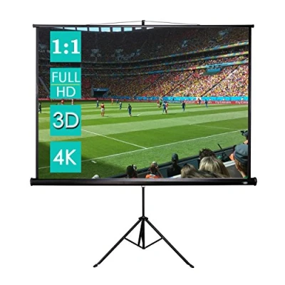 Afbeelding van CCLIFE projectiescherm met statief Inclusief bevestigingsmateriaal 85/99 / 114 inch Roll up screen home cinema mobiel