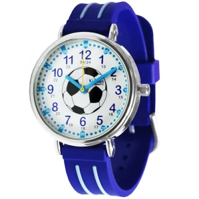 Afbeelding van Kiddus Time Teacher Classic Horloge voor kinderen, Maat: One Size, Blue football