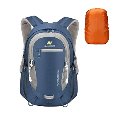 Afbeelding van Local Lion Wandelrugzak, rugzak, 20 liter, met regenbescherming, fietsrugzak, reisrugzak, dagrugzak voor dames en heren, waterdicht, wandelen, bergbeklimmen, reizen