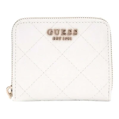 Afbeelding van GUESS Portemonnee Laurel SLG Small Zip Around Wallet White Wit