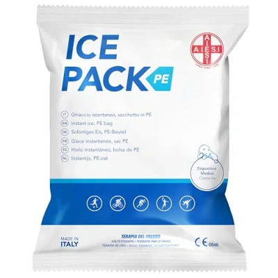 Afbeelding van AIESI® Ijspak Wegwerp POLYETHYLEEN zak afmetingen 14x18 cm ICE PACK PE (25 stuks), Made in Italy