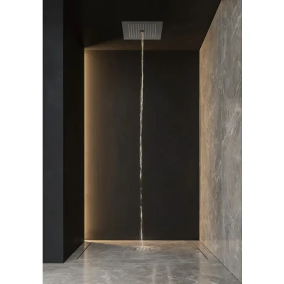 Afbeelding van HotBath Mate inbouw hoofddouche vierkant 38x38 cm met 2 straalsoorten Geborsteld nikkel M148GN
